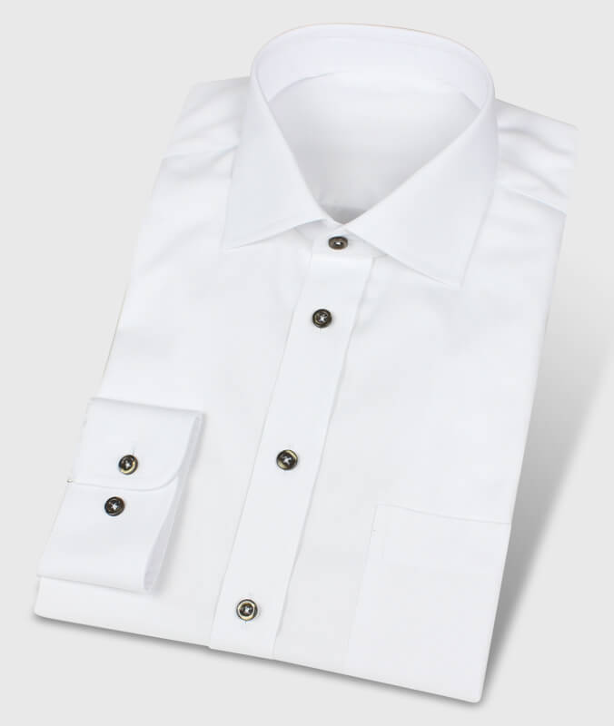 Shirt White with Darkbrown Buttons