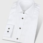 Hemd weiß mit dunkelbraunen Knöpfen – Vorschau 1