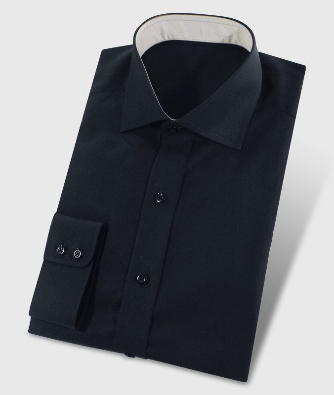 Black Shirt with Lightgrey Contrasting Fabric