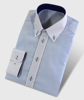Hemd mit Buttondownkragen blau und weiß