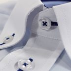 Shirt with Button-Down Collar Blue and White – Preview 5