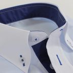 Shirt with Button-Down Collar Blue and White – Preview 2