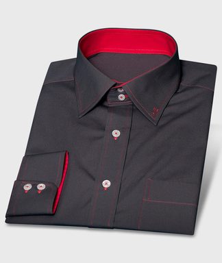Dunkelgraues Designhemd mit Kontrastfarben