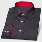 Dunkelgraues Designhemd mit Kontrastfarben – Vorschau 1