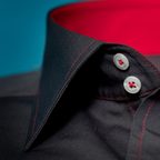 Dunkelgraues Designhemd mit Kontrastfarben – Vorschau 4