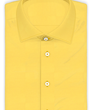 Kurzärmeliges Popeline Baumwolle Hellgelb Freizeithemd