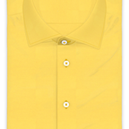 Kurzärmeliges Popeline Baumwolle Hellgelb Freizeithemd – Vorschau 1