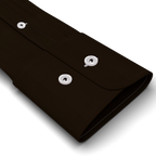 Popeline Baumwolle Dunkelbraun Festliches Hemd – Vorschau 2