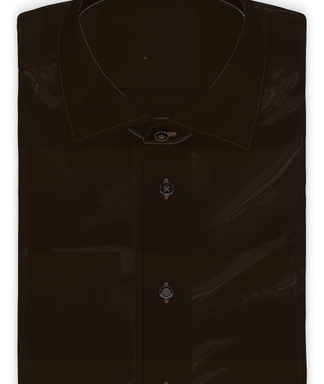 Popeline Baumwolle Dunkelbraun Freizeithemd Kurzarm