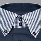 Ausgefallenes Designhemd Karo Blau, easycare – Vorschau 3