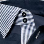 Ausgefallenes Designhemd Karo Blau, easycare – Vorschau 4