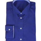 Sportliches Freizeithemd in kräftigem Blau und Vichykaro – Vorschau 1