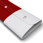 Popeline Baumwolle Tomatenrot Businesshemd – Vorschau 2