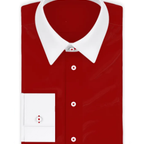 Popeline Baumwolle Tomatenrot Businesshemd – Vorschau 1