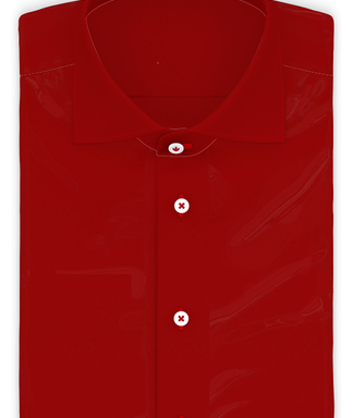 Popeline Baumwolle Tomatenrot Freizeithemd Kurzarm