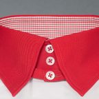 Bügelfreies Designhemd Weiß Rot – Vorschau 3