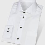 Easy-care Hemd in weiß mit dunklen Knöpfen – Vorschau 1