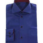 Ausgefallenes Freizeithemd in dunkelblau mit roten Akzenten – Vorschau 1