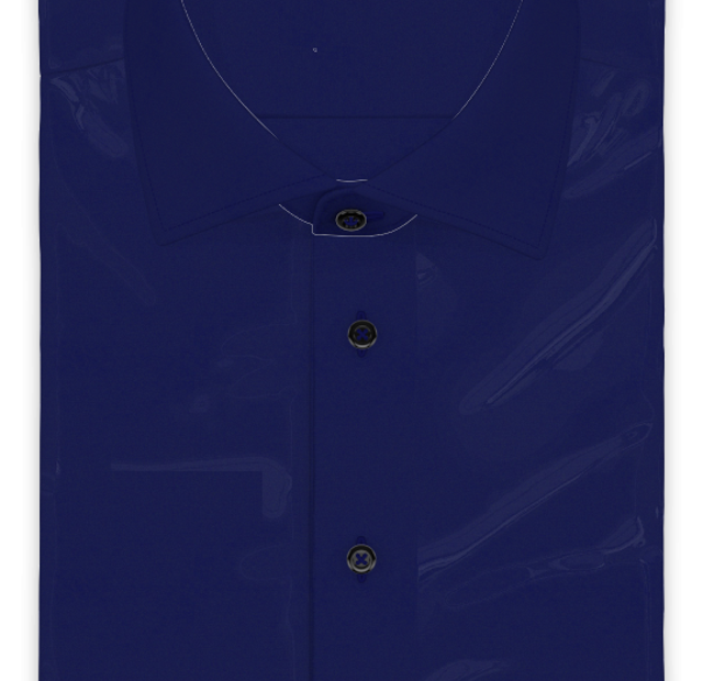 Kurzärmeliges Popeline Dunkelblau easy-care Freizeithemd – Vorlagenbild