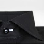 Black shirt with different buttonhole colour and button thread – Preview 6
