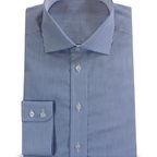 Elegant Shirt with Cutaway Collar and blue white stripes – Preview 1