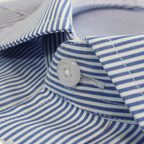 Elegant Shirt with Cutaway Collar and blue white stripes – Preview 2