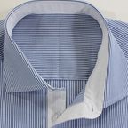 Elegant Shirt with Cutaway Collar and blue white stripes – Preview 3