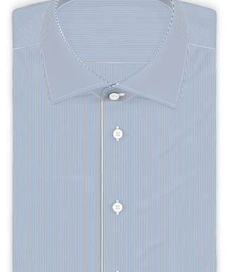 Zündholzstreifen Baumwolle Blau Kurzärmeliges Freizeithemd