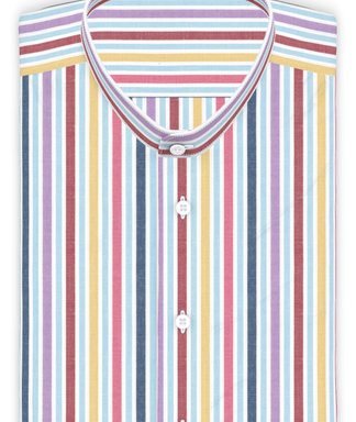 Multicolor gestreift Freizeithemd Kurzarm