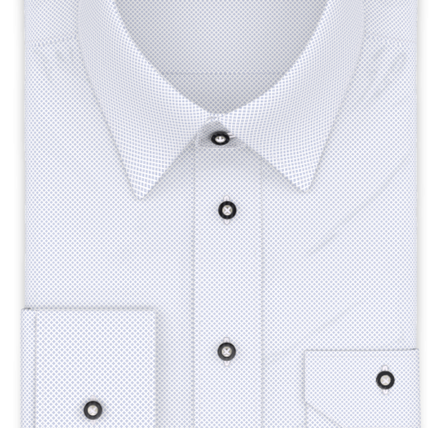 Popeline Blau gepunktet Trachtenhemd – Vorlagenbild