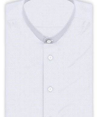 Popeline Blau gepunktet Freizeithemd Kurzarm