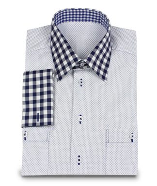 Designerhemd mit Karo-Applikationen