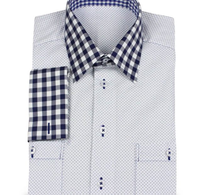 Designerhemd mit Karo-Applikationen – Vorlagenbild