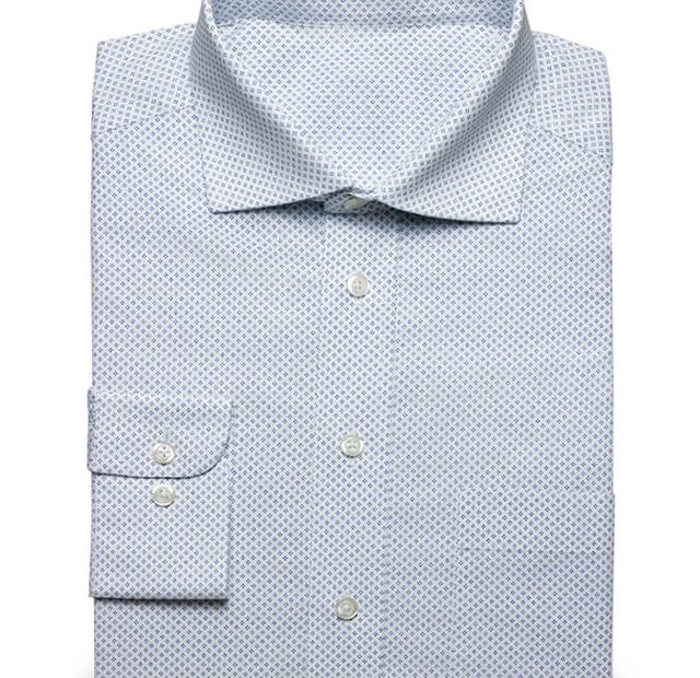 Blau gepunktetes Business- oder Trachtenhemd – Vorlagenbild