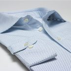 Blau gepunktetes Business- oder Trachtenhemd – Vorschau 3