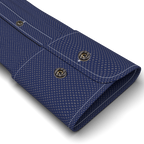 Popeline Weiß gepunktet Trachtenhemd Riegel zum Festbinden des Ärmels – Vorschau 2