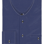 Popeline Weiß gepunktet Trachtenhemd Riegel zum Festbinden des Ärmels – Vorschau 1