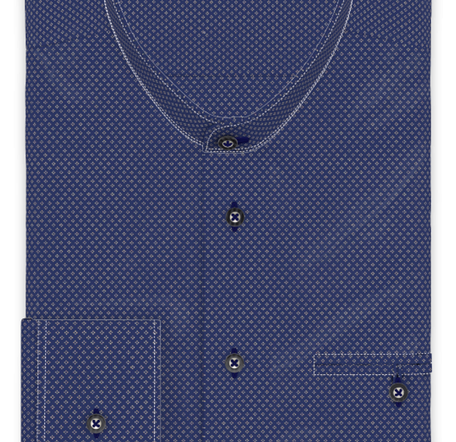 Popeline Weiß gepunktet Trachtenhemd – Vorlagenbild