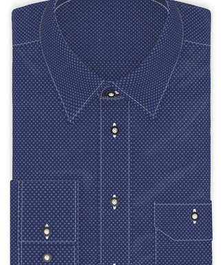 Popeline Weiß gepunktet Trachtenhemd