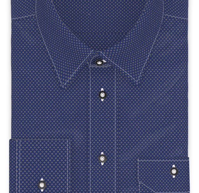 Popeline Weiß gepunktet Trachtenhemd – Vorlagenbild