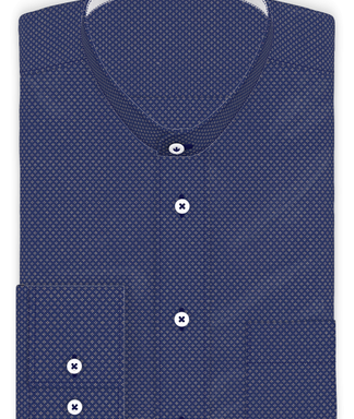 Popeline Weiß gepunktet Freizeithemd