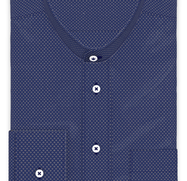 Popeline Weiß gepunktet Freizeithemd – Vorlagenbild