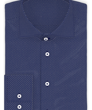 Popeline Weiß gepunktet Freizeithemd