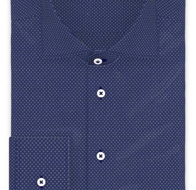 Popeline Weiß gepunktet Freizeithemd – Vorlagenbild