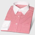 Shirt White Red Vichy Checks with Whte Collar and White Cuffs – Preview 1