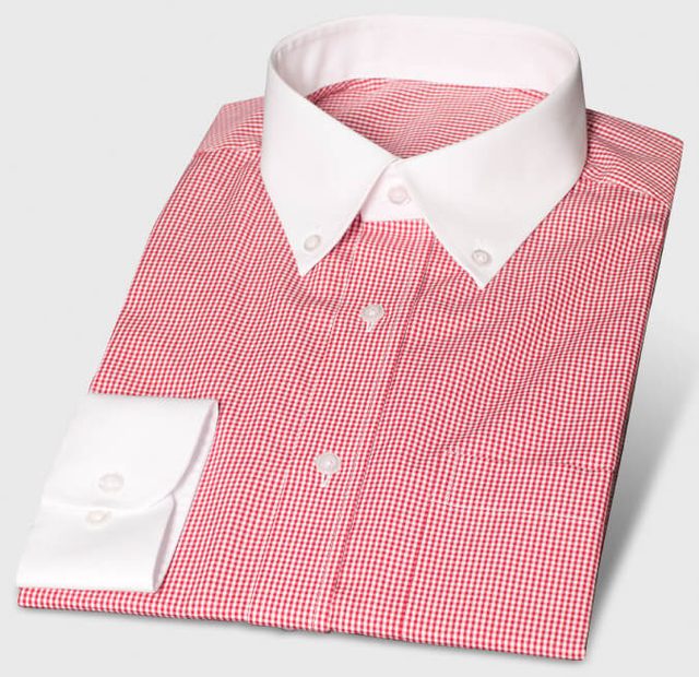 Shirt White Red Vichy Checks with Whte Collar and White Cuffs – Template image