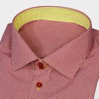 Red White Checkered Shirt with Shark Collar and Yellow Accents – Preview 1