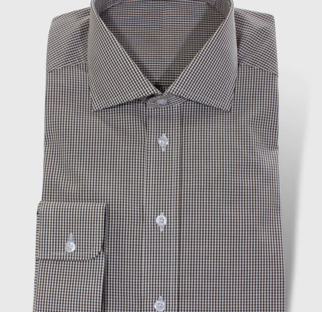 Freizeithemd in Karo-Look graubraun – Vorlagenbild