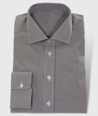 Casual Shirt in Check Design Greybrown