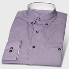 Modern Designed Trachten Shirt in Trendy Lilac with Horn Buttons – Preview 1